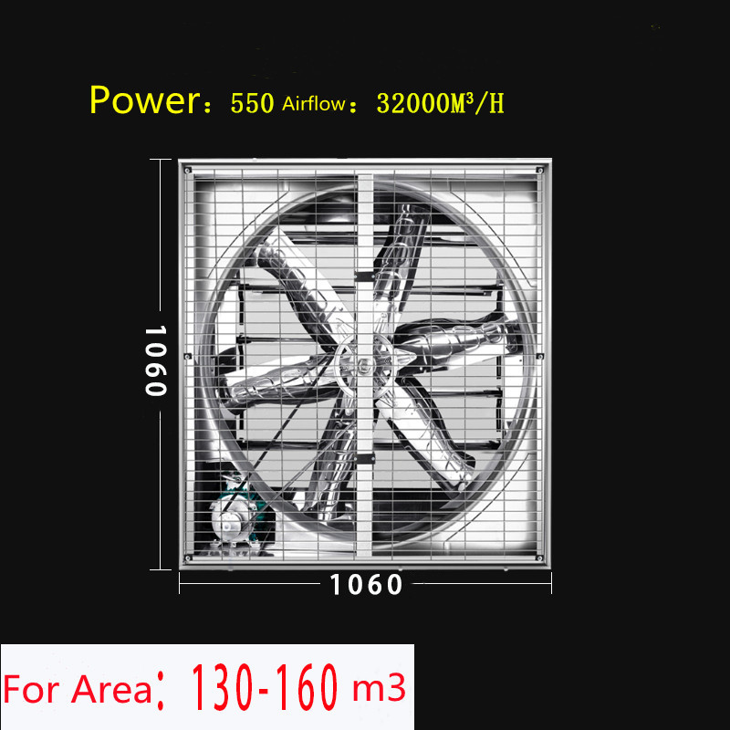 Jiatianxia 1060 Wall Mounting Flow Flow Flow 550W 32000m3 / H Pengudaraan Pengudaraan Industri